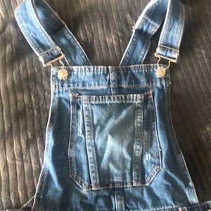 Denim shirt overalls